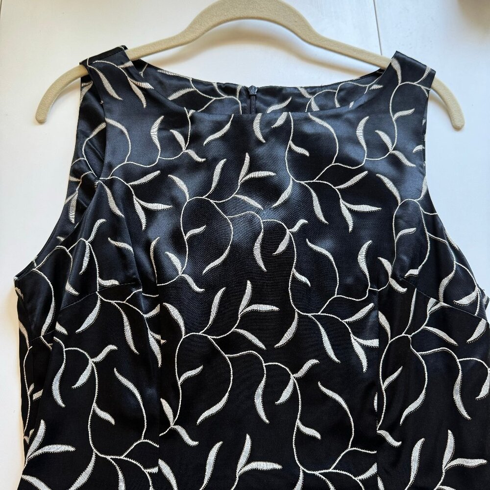 Rampage Formal Ankle Length Black Floral Embroidered Sheath Dress